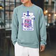Dark Romance Reader Retro 90s Style Bookish Spicy Book Lover Raglan Sleeve Sweatshirt Cardinal