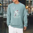 Dark Romance Skeleton Costume Woman Pajama Book Reading Raglan Sleeve Sweatshirt Cardinal