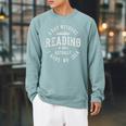 A Day Without Reading Book Reading Book Lover Library Raglan Sleeve Sweatshirt Cardinal
