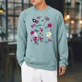 DC Comics Harley Quinn With Textbook Collage Raglan Sleeve Sweatshirt Cardinal DC Comics Harley Quinn With Textbook Collage Raglan Sleeve Sweatshirt Cardinal