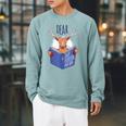 Dear Drop Everything And Read Book Reading Pun Graphic Raglan Sleeve Sweatshirt Cardinal