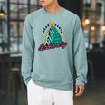 Dear Santa Books Only Christmas Book Tree Raglan Sleeve Sweatshirt Cardinal