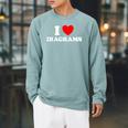 Diagram Heart Cute Schematic Plan Book Blueprint Fan Raglan Sleeve Sweatshirt Cardinal
