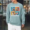 Dolphin Love Reading And Dolphins Child Book Lover Raglan Sleeve Sweatshirt Cardinal