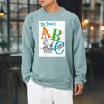 Dr Seuss ABC Book Cover Raglan Sleeve Sweatshirt Cardinal