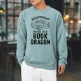 Dragon Literary Readers Book Themed Lovers Book Dragon Raglan Sleeve Sweatshirt Cardinal