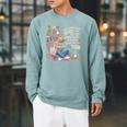 In My Dream World Books Are Free Chocolate Is Healthy Raglan Sleeve Sweatshirt Cardinal