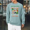 In My Dream World Books Are Free Chocolates Is Healthy Premium Tri-Blend Raglan Sleeve Sweatshirt Cardinal