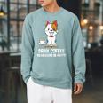Drink Coffee Read Books Be Happy Nerdy Pet Puppy Owner Raglan Sleeve Sweatshirt Cardinal Drink Coffee Read Books Be Happy Nerdy Pet Puppy Owner Raglan Sleeve Sweatshirt Cardinal