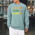 Drink Coffee Read Books Be Happy TShirt Coffee Lover Ideas Raglan Sleeve Sweatshirt Cardinal