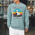 Ducks Books Lover Easily Distracted By Ducks & Books Raglan Sleeve Sweatshirt Cardinal