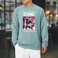 Dungeon Crawler Carl Vintage Paperback Illustration Book Raglan Sleeve Sweatshirt Cardinal
