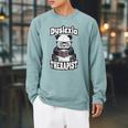 Dyslexia Therapist Teacher Dyslexic Therapy Panda Book Heart Raglan Sleeve Sweatshirt Cardinal