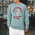 Easily Distracted By Books Cats Tea Book Lovers Librarians Raglan Sleeve Sweatshirt Cardinal