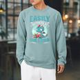 Easily Distracted By Books And Dragons Nerds Raglan Sleeve Sweatshirt Cardinal