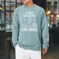 Easily Distracted By Cats And Books Cat Book Lover Short Premium Tri-Blend Raglan Sleeve Sweatshirt Cardinal