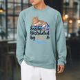Easily Distracted By Cats And Books For Cat Lovers Men Women Kids Raglan Sleeve Sweatshirt Cardinal