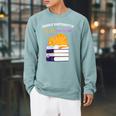 Easily Distracted Cats And Books Cute Cat Book Lover Raglan Sleeve Sweatshirt Cardinal