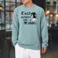 Easily Distracted Cats And Books Funny Book Lover Cat Gifts Women Raglan Sleeve Sweatshirt Cardinal Easily Distracted Cats And Books Funny Book Lover Cat Gifts Women Raglan Sleeve Sweatshirt Cardinal
