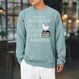 Easily Distracted By Chickens And Coffee And Books Raglan Sleeve Sweatshirt Cardinal