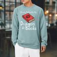 Easily Distracted By Dragon & Book Nerds Dragon Lover Girls Raglan Sleeve Sweatshirt Cardinal