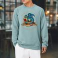 Easily Distracted By Dragons And Books Nerd Dragon Raglan Sleeve Sweatshirt Cardinal
