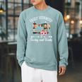 Easily Distracted By Sewing And Books Quilters Raglan Sleeve Sweatshirt Cardinal