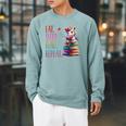 Eat Sleep Read Repeat Unicorn Read Book Reading Lovers Kids Raglan Sleeve Sweatshirt Cardinal