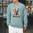 Elephant Reading Book Animal Art Print Graphic Raglan Sleeve Sweatshirt Cardinal Elephant Reading Book Animal Art Print Graphic Raglan Sleeve Sweatshirt Cardinal