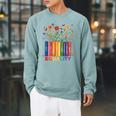 Equality Book Flower Peace Love Kindness LGBTQ Pride Raglan Sleeve Sweatshirt Cardinal