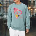 Eric Carle 10 Little Rubber Ducks Flamingo Children's Book Raglan Sleeve Sweatshirt Cardinal Eric Carle 10 Little Rubber Ducks Flamingo Children's Book Raglan Sleeve Sweatshirt Cardinal