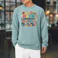 Everyone Communicates Differently Book Kids Teacher Raglan Sleeve Sweatshirt Cardinal