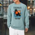 Everything Will Be Just Fine Cats Books And Wine Raglan Sleeve Sweatshirt Cardinal