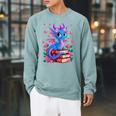 Fantasy Dragon Reading Books Bookworm Raglan Sleeve Sweatshirt Cardinal