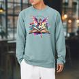 In My Fantasy Era Magic Dragon Book Raglan Sleeve Sweatshirt Cardinal
