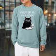 First Of All I’m A Delight Cute Cat Books Coffee Humor Raglan Sleeve Sweatshirt Cardinal