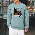 Floral Cat Reading Book Kitten Illustration Raglan Sleeve Sweatshirt Cardinal Floral Cat Reading Book Kitten Illustration Raglan Sleeve Sweatshirt Cardinal