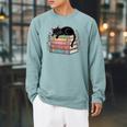 Floral Cat Sleeping On Books Raglan Sleeve Sweatshirt Cardinal Floral Cat Sleeping On Books Raglan Sleeve Sweatshirt Cardinal