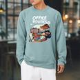 FUNNY WORKPLACE Retro Romance Comic Book Parody Raglan Sleeve Sweatshirt Cardinal FUNNY WORKPLACE Retro Romance Comic Book Parody Raglan Sleeve Sweatshirt Cardinal