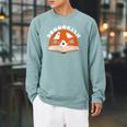 Ghosts & Pumpkin Bookish Halloween Readers And Book Lovers Raglan Sleeve Sweatshirt Cardinal