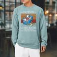 A Girl Who Loves Books Cats And Dogs Cat Book Reading Raglan Sleeve Sweatshirt Cardinal