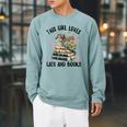 This Girl Loves Cats And Books Cat Watercolor Raglan Sleeve Sweatshirt Cardinal This Girl Loves Cats And Books Cat Watercolor Raglan Sleeve Sweatshirt Cardinal