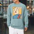 The Goonies Sloth Pop Art Comic Book Illustration 80's Movie Raglan Sleeve Sweatshirt Cardinal