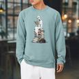 Gothic Librarian Halloween Books Tee For Teachers Raglan Sleeve Sweatshirt Cardinal