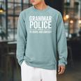 Grammar Police To Serve And Correct Book Literature Raglan Sleeve Sweatshirt Cardinal Grammar Police To Serve And Correct Book Literature Raglan Sleeve Sweatshirt Cardinal
