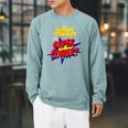 Guidance Counselor Teacher Superhero Superpower Comic Book Raglan Sleeve Sweatshirt Cardinal