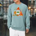 Halloween Ghost Cat Reading Book Women Girls Cute Raglan Sleeve Sweatshirt Cardinal Halloween Ghost Cat Reading Book Women Girls Cute Raglan Sleeve Sweatshirt Cardinal