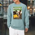 Halloween Horror Vintage Witch Zombie Comic Book Retro Scary Raglan Sleeve Sweatshirt Cardinal