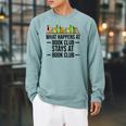 What Happens At Book Club Stay At Book Club Women Raglan Sleeve Sweatshirt Cardinal