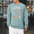 I Can Do Hard Things Children's Book Characters Raglan Sleeve Sweatshirt Cardinal